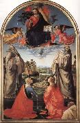 Domenicho Ghirlandaio, Christus in der Gloriole mit den Heiligen Bendikt,Romuald,Attinea und Grecinana